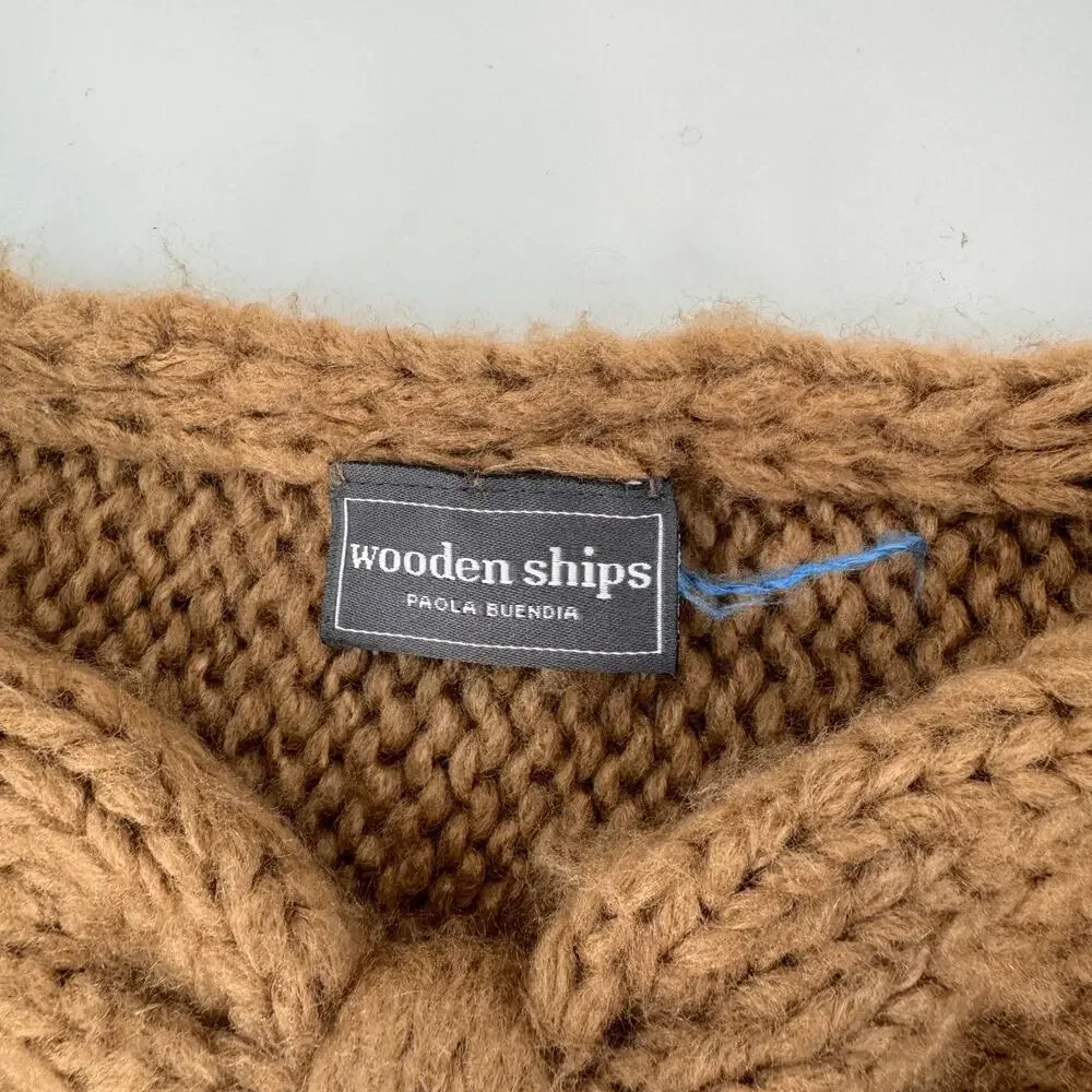 Wooden Ships Brown Headband Chunky Knitted Twist Winter Ear Warmer Knot Hair 9x5